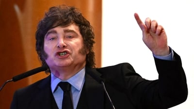 Argentina's President Javier Milei was trolled online for announcing a 'national holiday' for celebrations despite the team's loss in the World Cup finals. (AFP) Argentina's President Javier Milei was trolled online for announcing a 'national holiday' for celebrations despite the team's loss in the World Cup finals. (AFP)