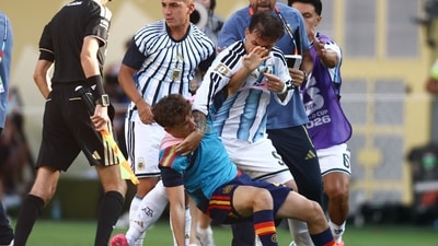 Leandro Paredes clashed with Gavi during the 2026 World Cup final. (AFP) Leandro Paredes clashed with Gavi during the 2026 World Cup final. (AFP)