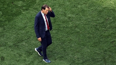 Rudi Garcia has left his role as Belgium coach after his side were knocked out of the World Cup quarter-finals. (Getty Images via AFP)