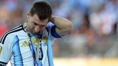Lionel Messi reacts after he was handed a silver medal during the award ceremony of the 2026 FIFA World Cup. (AFP) Lionel Messi reacts after he was handed a silver medal during the award ceremony of the 2026 FIFA World Cup. (AFP)