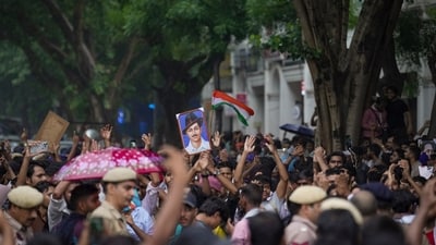 The 'Chalo Sansad' rally organized by the CJP attracted thousands of protesters and many big names to the Jantar Mantar. (PTI) The 'Chalo Sansad' rally organized by the CJP attracted thousands of protesters and many big names to the Jantar Mantar. (PTI)