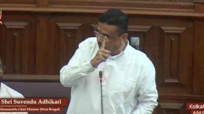বিধানসভায় মুখ্যমন্ত্রী শুভেন্দু অধিকারী। বিধানসভায় মুখ্যমন্ত্রী শুভেন্দু অধিকারী।