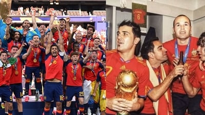 The Spain team after the 2010 and 2026 World Cups. (X images) The Spain team after the 2010 and 2026 World Cups. (X images)