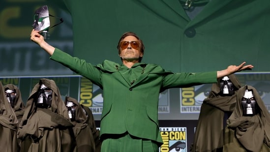 Robert Downey Jr as Doctor Doom in the new Avengers: Doomsday trailer; Spider-Man's role remains unconfirmed.