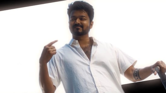 Vijay in a still from his final film, H Vinoth's Jana Nayagan.