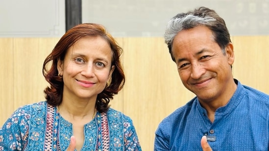Sonam Wangchuk and his wife, Gitanjali J Angmo, who is also the co-founder of HIAL.