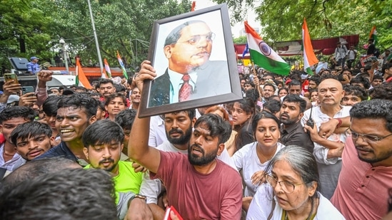 Sonam Wangchuk was shifted to Delhi's Safdarjung Hospital by police on Saturday as his health deteriorated following 21 days of fasting, a move that triggered the CJP to escalate its protest.&nbsp;(Hindustan Times)