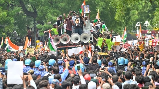 CJP, an outfit launched on social media as a satirical response to a remark on youths by CJI Kant in May, has gained massive support of youths and several opposition leaders as well as celebrities.(Hindustan Times)
