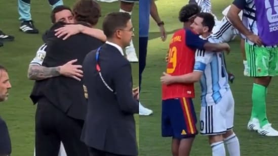 Sergio Ramos skips Spain's World Cup celebrations to console tearful Lionel Messi after Lamine Yamal's gesture