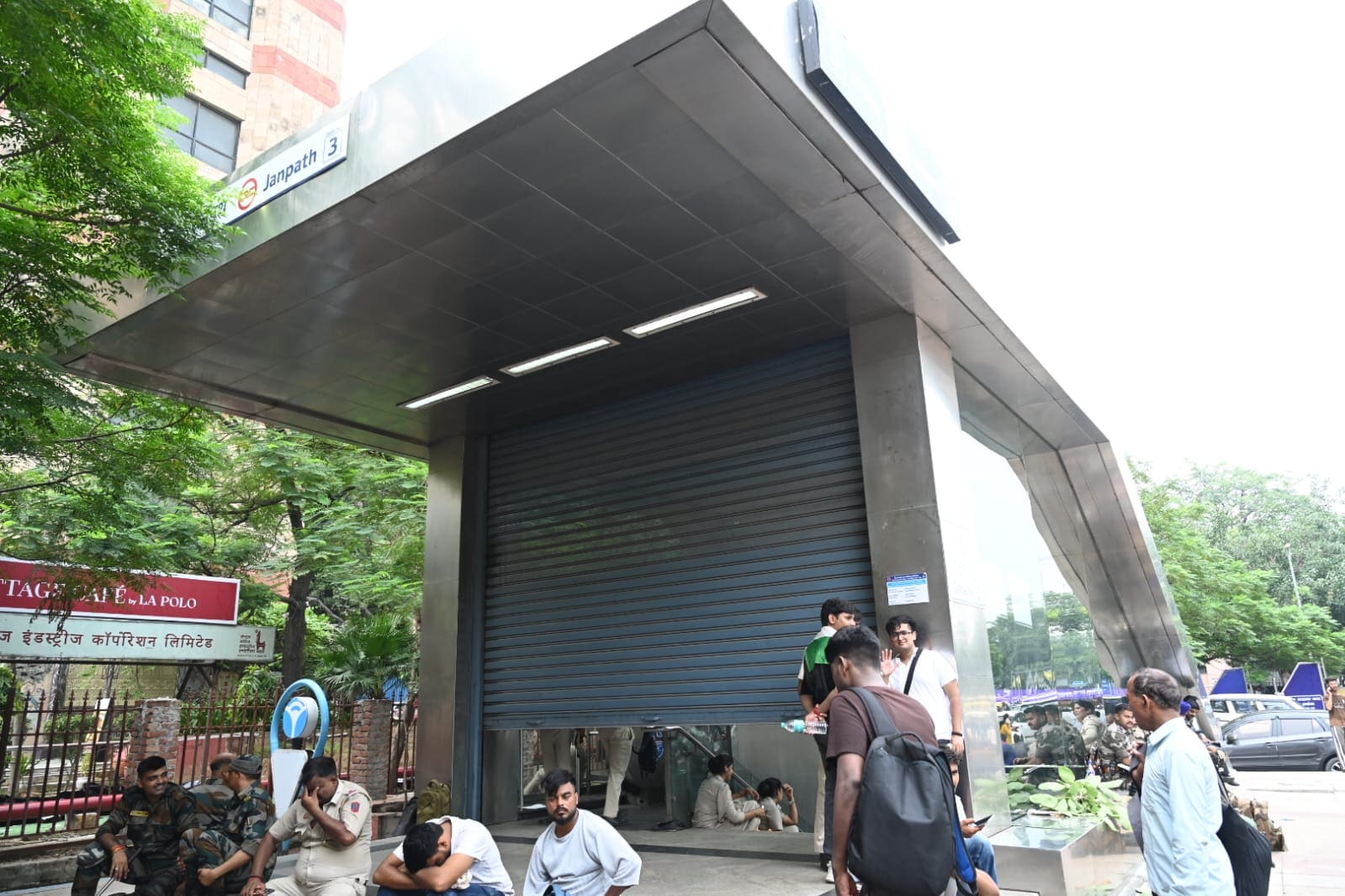 Janpath Metro station was closed to the public to ensure a protest march in New Delhi on Monday Photo by Arvind Yadav HT Janpath Metro station was closed to the public to ensure a protest march in New Delhi on Monday Photo by Arvind Yadav HT