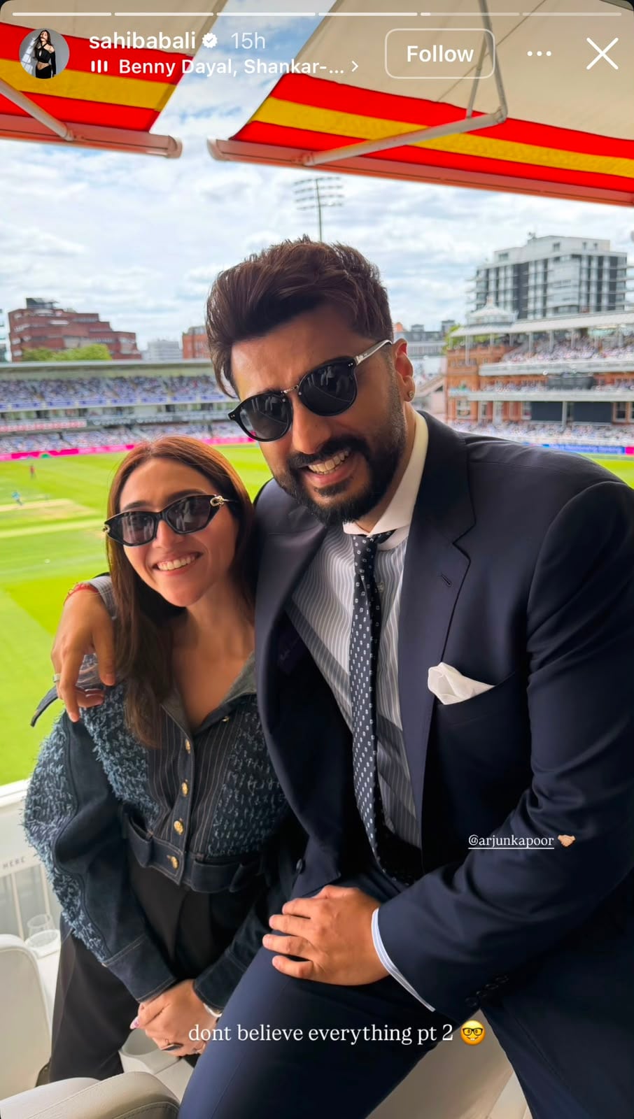 Sahiba Bali and Arjun Kapoor via Instagram. Sahiba Bali and Arjun Kapoor via Instagram.