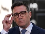 Britain's new Prime Minister Andy Burnham speaks to staff and media at 10 Downing Street in London, Monday, July 20, 2026.(AP Photo/Kirsty Wigglesworth)