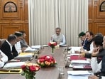 Chief minister Sukhvinder Singh Sukhu during the cabinet meeting in Shimla on Monday. (File)