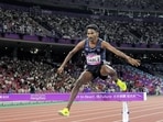 File image of India's Avinash Mukund Sable in the men's 3000-meter steeplechase final event at the 19th Asian Games in Hangzhou, China. (PTI)
