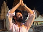 Kartik Aaryan visits Mahakaleshwar Temple in Ujjain.