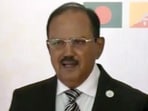 New Delhi, Jul 16 (ANI): NSA Ajit Doval meets National Security Adviser of Myanmar, U Tin Aung San, during 5th Meeting of the BIMSTEC National Security Chiefs, in New Delhi on Thursday. (ANI Video Grab) (ANI Video Grab)