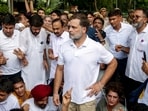 New Delhi: Leader of Opposition in the Lok Sabha Rahul Gandhi with Congress MPs Priyanka Gandhi Vadra, Hibi Eden, and others stage a sit-in protest near the Prime Minister's residence over alleged irregularities in the NEET examination, in New Delhi, Tuesday, July 21, 2026. (PTI Photo)(PTI07_21_2026_000366B)