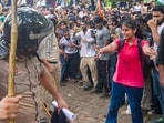 Police said around 70 protesters were detained. (HT PHOTO)