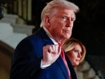 US President Donald Trump and First Lady Melania Trump, right, exit the White House in Washington, DC, US, on Tuesday, Feb. 24, 2026.