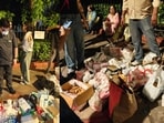 Visuals show piles of food packets and orders at the Jantar Mantar, being sent by people from across the country.