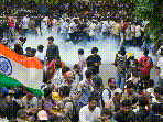 Chaos broke out as the thousands of CJP protesters attempted march to Parliament, dodging security barricades, on Monday.
