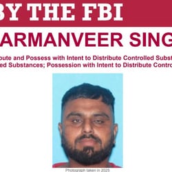 Harmanveer Singh is wanted for alleged involvement in a transnational criminal organisation engaged in a conspiracy to distribute and possess with intent to distribute controlled substances.