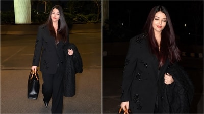 Aishwarya Rai shines in elegant black ensemble, mastering power dressing. (Instagram/@mohitrai) Aishwarya Rai shines in elegant black ensemble, mastering power dressing. (Instagram/@mohitrai)