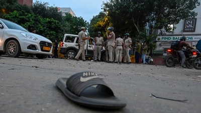 A view of the Outer Circle near Regal Cinema in Connaught Place following the Cockroach Janata Party (CJP) protest on Monday. (Photo by Sanjeev Verma/ Hindustan Times)