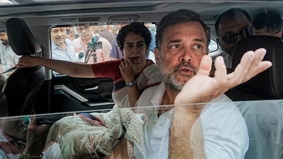 Rahul Gandhi launched an attack on the Center over their handling of the Janata Party's protest march to Parliament in the national capital on Monday. (PTI) Rahul Gandhi launched an attack on the Center over their handling of the Janata Party's protest march to Parliament in the national capital on Monday. (PTI)
