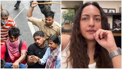 Sonakshi Sinha speaks against lathi-charge on students. Sonakshi Sinha speaks against lathi-charge on students.