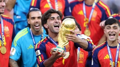 Spain won the FIFA World Cup on Sunday. (Getty Images via AFP) Spain won the FIFA World Cup on Sunday. (Getty Images via AFP)
