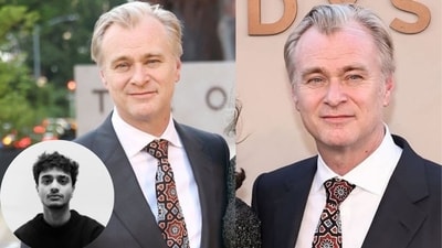 For The Odyssey premiere in New York City, filmmaker Christopher Nolan wore an Ajrakh tie designed by Aahaan Tandon. (Instagram/aahaantandon) For The Odyssey premiere in New York City, filmmaker Christopher Nolan wore an Ajrakh tie designed by Aahaan Tandon. (Instagram/aahaantandon)