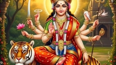 అమ్మవారు సింహంపైనే ఎందుకు కూర్చుంటుంది? దుర్గాదేవి వాహనం వెనుక ఉన్న ఆసక్తికరమైన పౌరాణిక కథ ఇదే! (pinterest) అమ్మవారు సింహంపైనే ఎందుకు కూర్చుంటుంది? దుర్గాదేవి వాహనం వెనుక ఉన్న ఆసక్తికరమైన పౌరాణిక కథ ఇదే! (pinterest)