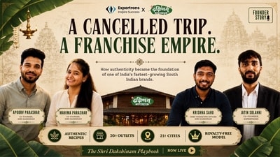 Shri Dakshinam started in Indore after the founders recognised the lack of authentic South Indian flavors at home. Now with over 26 outlets across 21 cities, the brand is set to further grow while focusing on quality regional cuisine. (Shri Dakshinam) Shri Dakshinam started in Indore after the founders recognised the lack of authentic South Indian flavors at home. Now with over 26 outlets across 21 cities, the brand is set to further grow while focusing on quality regional cuisine. (Shri Dakshinam)