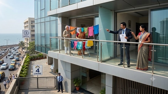 Mumbai real estate: Across several premium residential developments, from Worli and Bandra to Powai and Lower Parel, housing societies have introduced rules prohibiting residents from drying clothes or towels in balconies or outside windows. (Picture for representational purposes only)