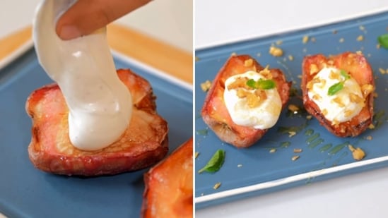 Chef Kunal Kapur shares how to make roasted apple dessert with creamy shrikhand: See step-by-step preparation