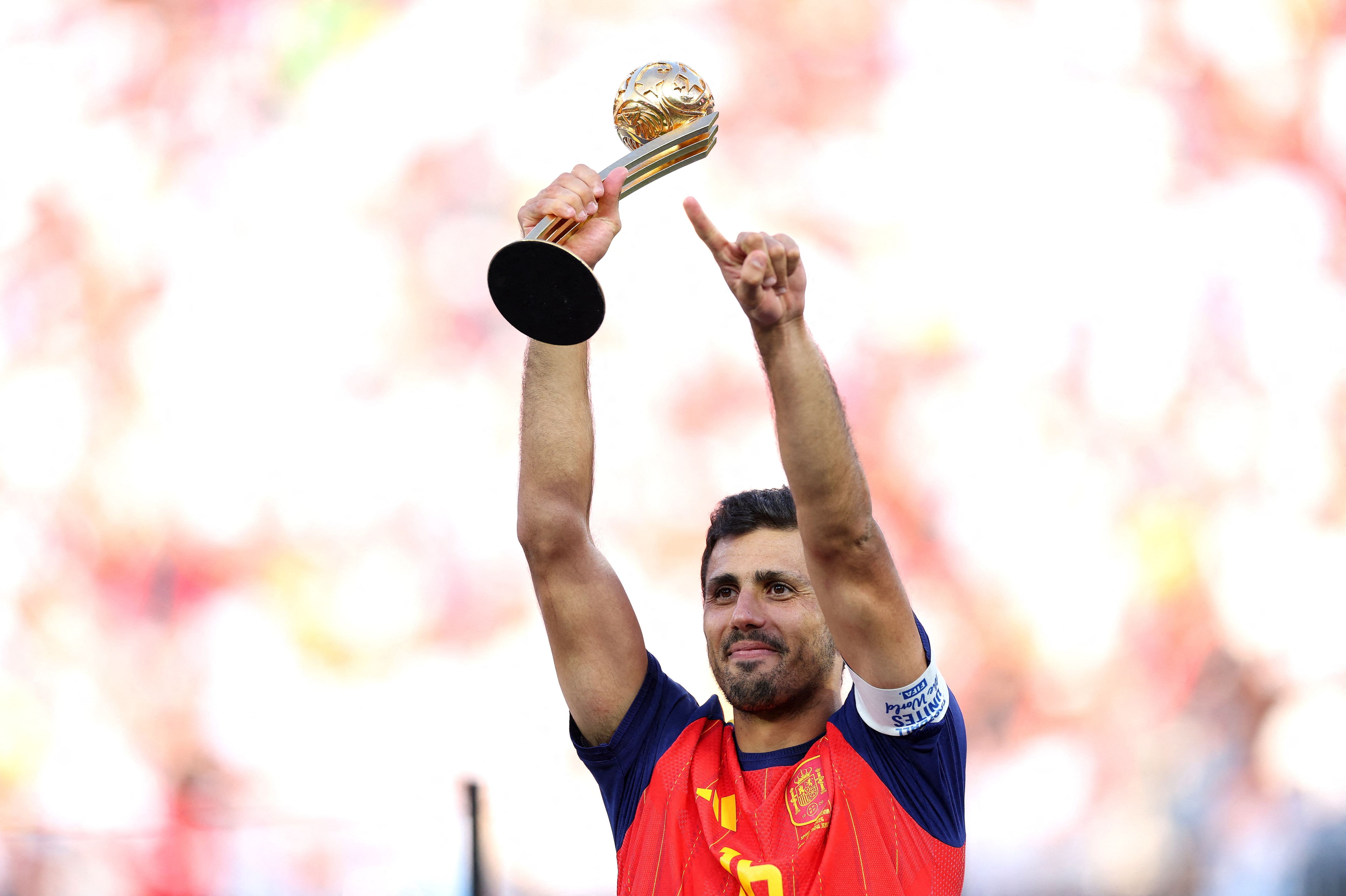 Rodri #16 of Spain is presented with the Golden Ball award after the FIFA World Cup 2026 Final match between Spain and Argentina at New York New Jersey Stadium on July 19, 2026 (Getty Images via AFP) Rodri #16 of Spain is presented with the Golden Ball award after the FIFA World Cup 2026 Final match between Spain and Argentina at New York New Jersey Stadium on July 19, 2026 (Getty Images via AFP)