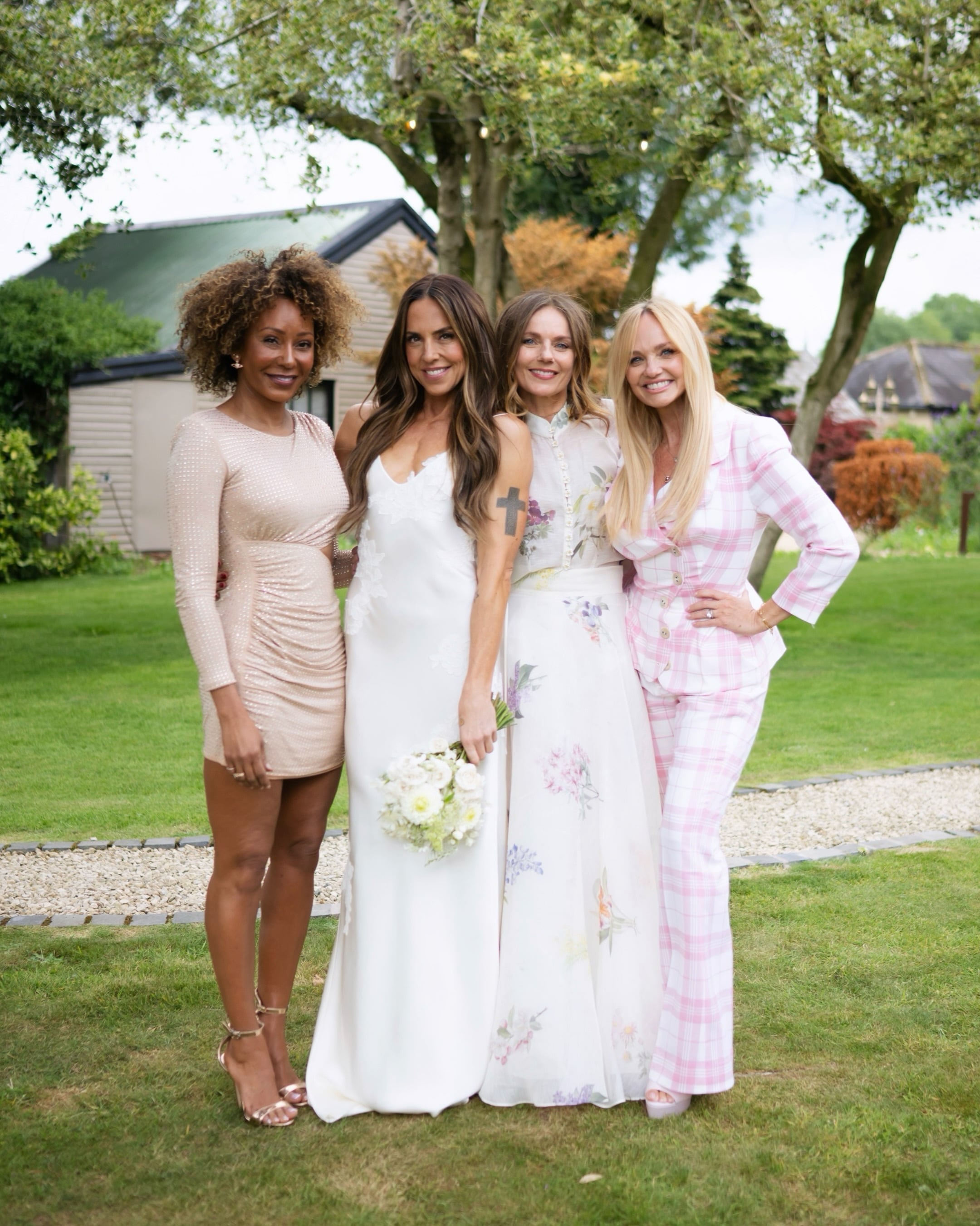 The Spice Girls at the wedding: Mel B, Mel C, Geri Horner and Emma Bunton on the wedding day