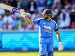 India's Rohit Sharma celebrates his century during 3rd ODI against England, at Lord's in London on Sunday India's Rohit Sharma celebrates his century during 3rd ODI against England, at Lord's in London on Sunday