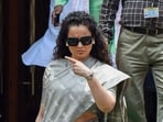 BJP MP Kangana Ranaut at the Parliament Premises during the Monsoon Session, in New Delhi.