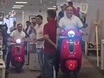 The founder shared that the scooty was awarded to an employee as part of the team’s quarterly celebration.