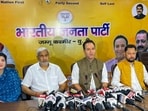 BJP MLA and Jammu and Kashmir assembly LoP Sunil Sharma speaks during a press conference on Tuesday. (ANI)