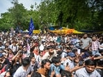 Crowds of supporters gather and rejoin the ongoing protest. (Sanchit Khanna/HT Photo)