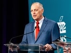 Rep. Andy Biggs, R-Ariz., debates with his Republican opponents in the 2026 AZ Clean Elections governor primary debate, Wednesday, June 17, 2026, in Scottsdale, Ariz. (Diannie Chavez/The Arizona Republic via AP, Pool)