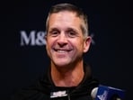 John Harbaugh may have to adjust his approach in certain locker-room situations if he wants to avoid moments like the one that recently went viral.(AP)