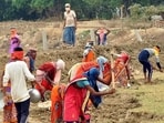 Labourers at work at a village in Varanasi. (ANI File)