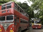 Mumbai, India - August 8, 2016: People lined up for the double decker best bus at Nariman Point in Mumbai, India, on Monday, August 8, 2016. (Photo by Anshuman Poyrekar/ Hindustan Times) (Hindustan Times)