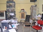 PSPCL main office rooms waers a deserted look due to strike call by the employees in Ludhiana on Tuesday. (Gurpreet Singh/HT)