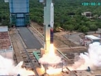 In this screengrab from a video posted on July 18, 2026, the Vikram-1 Test Flight-1 (Mission Aagaman), India's first private orbital rocket launch, lifts off from the Satish Dhawan Space Centre, in Sriharikota, Andhra Pradesh
