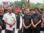 Parliament monsoon session 2026 LIVE: Leader of Opposition in Lok Sabha Rahul Gandhi, Congress MP KC Venugopal, Samajwadi Party (SP) MPs Akhilesh Yadav, Dharmendra Yadav and Awadhesh Prasad, TMC MP Saugata Roy, JMM MP Mahua Maji and other opposition leaders stage a protest wearing black clothes.